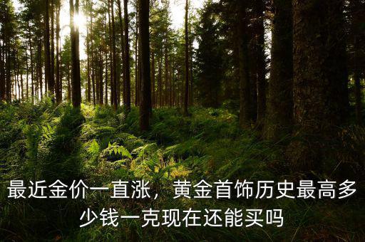 最近金價(jià)一直漲，黃金首飾歷史最高多少錢一克現(xiàn)在還能買嗎