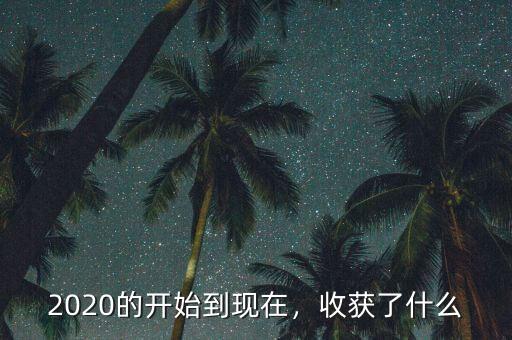 2020的開始到現(xiàn)在，收獲了什么