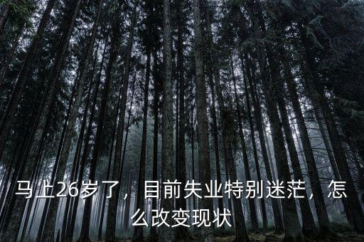 馬上26歲了，目前失業(yè)特別迷茫，怎么改變現(xiàn)狀