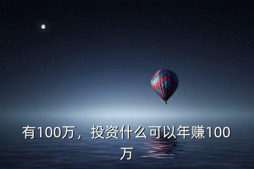 有100萬，投資什么可以年賺100萬