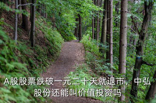 A股股票跌破一元二十天就退市，中弘股份還能叫價值投資嗎