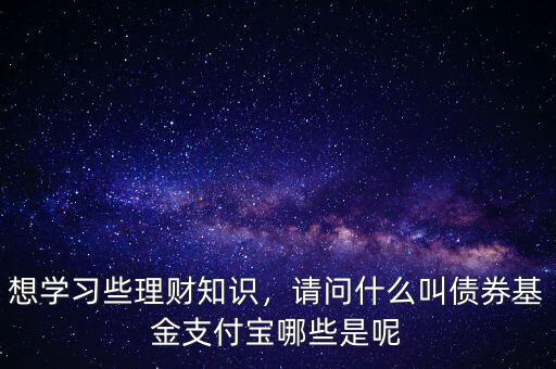 想學(xué)習(xí)些理財(cái)知識，請問什么叫債券基金支付寶哪些是呢