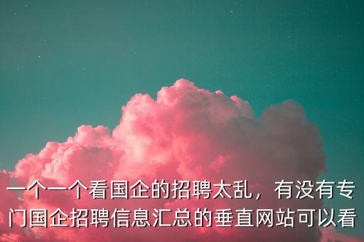 一個(gè)一個(gè)看國企的招聘太亂，有沒有專門國企招聘信息匯總的垂直網(wǎng)站可以看
