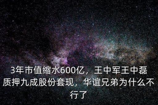 3年市值縮水600億，王中軍王中磊質(zhì)押九成股份套現(xiàn)，華誼兄弟為什么不行了