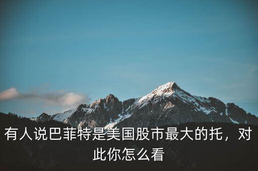 有人說巴菲特是美國股市最大的托，對此你怎么看