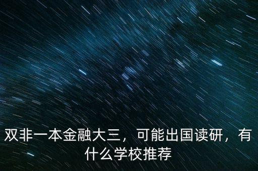 雙非一本金融大三，可能出國讀研，有什么學(xué)校推薦