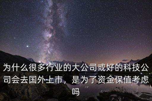 為什么很多行業(yè)的大公司或好的科技公司會(huì)去國外上市，是為了資金保值考慮嗎