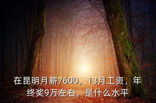 在昆明月薪7600，13月工資，年終獎9萬左右，是什么水平