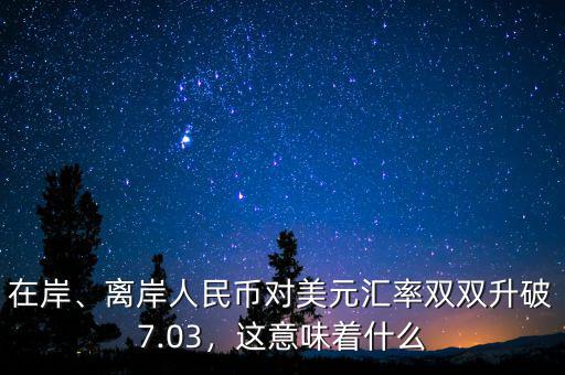 在岸、離岸人民幣對(duì)美元匯率雙雙升破7.03，這意味著什么