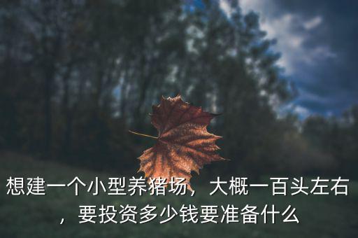 想建一個小型養(yǎng)豬場，大概一百頭左右，要投資多少錢要準(zhǔn)備什么