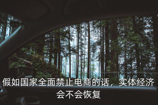 假如國家全面禁止電商的話，實體經濟會不會恢復