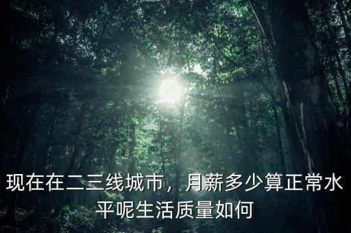 現(xiàn)在在二三線城市，月薪多少算正常水平呢生活質(zhì)量如何