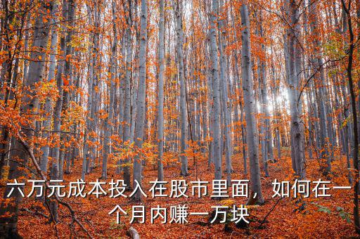 六萬元成本投入在股市里面，如何在一個(gè)月內(nèi)賺一萬塊