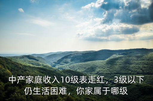 中產(chǎn)家庭收入10級表走紅，3級以下仍生活困難，你家屬于哪級