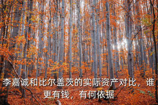 李嘉誠(chéng)和比爾蓋茨的實(shí)際資產(chǎn)對(duì)比，誰(shuí)更有錢(qián)，有何依據(jù)