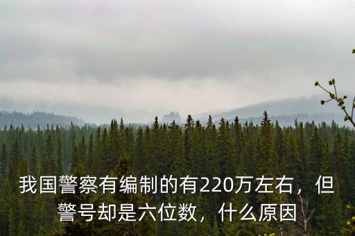 我國警察有編制的有220萬左右，但警號卻是六位數(shù)，什么原因