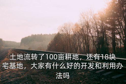土地流轉(zhuǎn)了100畝耕地，還有18塊宅基地，大家有什么好的開發(fā)和利用辦法嗎