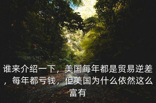 誰(shuí)來(lái)介紹一下，美國(guó)每年都是貿(mào)易逆差，每年都虧錢(qián)，但美國(guó)為什么依然這么富有