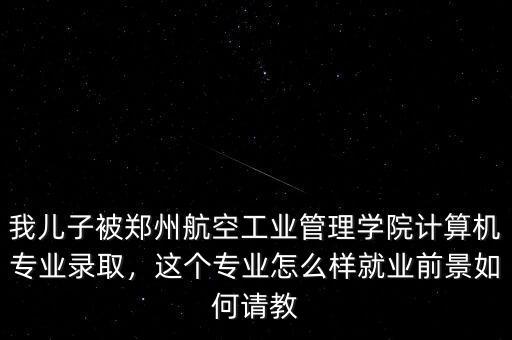 我兒子被鄭州航空工業(yè)管理學(xué)院計(jì)算機(jī)專(zhuān)業(yè)錄取，這個(gè)專(zhuān)業(yè)怎么樣就業(yè)前景如何請(qǐng)教