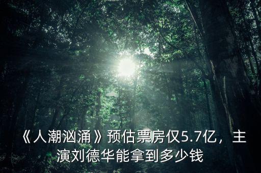《人潮洶涌》預(yù)估票房?jī)H5.7億，主演劉德華能拿到多少錢