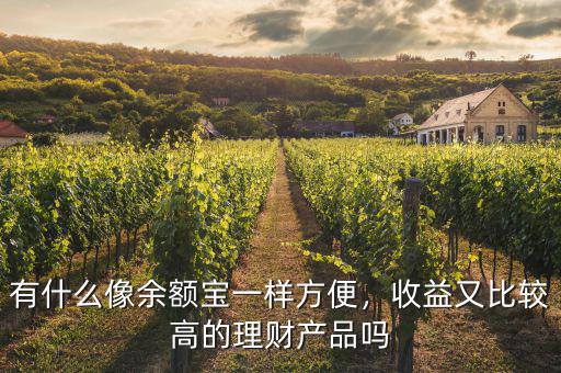 有什么像余額寶一樣方便，收益又比較高的理財(cái)產(chǎn)品嗎