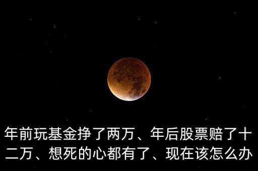 年前玩基金掙了兩萬、年后股票賠了十二萬、想死的心都有了、現(xiàn)在該怎么辦