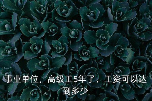 事業(yè)單位，高級(jí)工5年了，工資可以達(dá)到多少