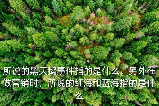 所說的黑天鵝事件指的是什么，另外在做營銷時，所說的紅海和藍海指的是什么