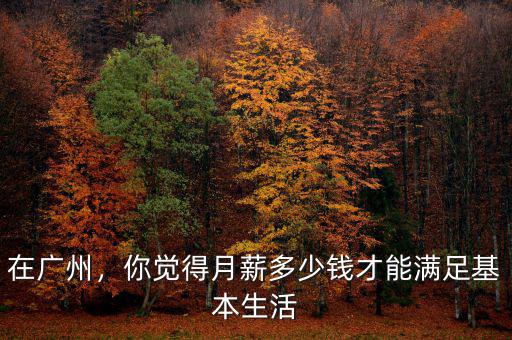 在廣州，你覺(jué)得月薪多少錢(qián)才能滿(mǎn)足基本生活