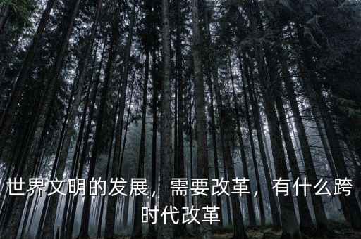 世界文明的發(fā)展，需要改革，有什么跨時代改革