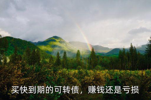 買(mǎi)快到期的可轉(zhuǎn)債，賺錢(qián)還是虧損