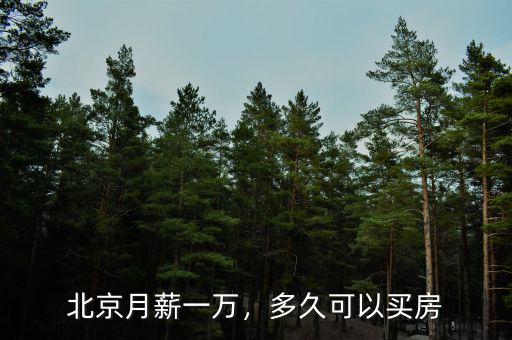 北京月薪一萬，多久可以買房