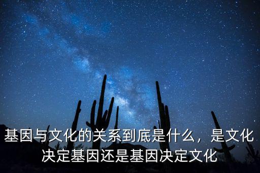 基因與文化的關(guān)系到底是什么，是文化決定基因還是基因決定文化