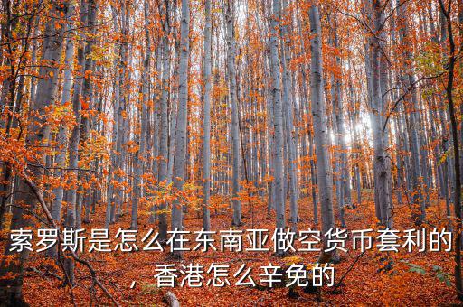 索羅斯是怎么在東南亞做空貨幣套利的，香港怎么辛免的