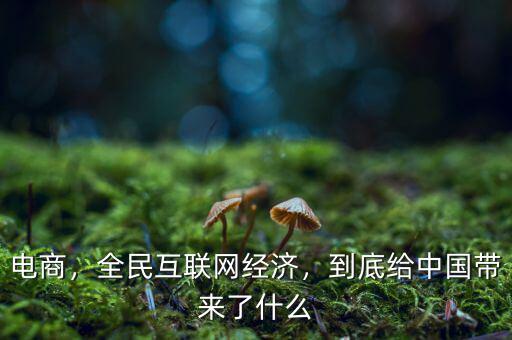 電商，全民互聯(lián)網(wǎng)經(jīng)濟(jì)，到底給中國(guó)帶來了什么