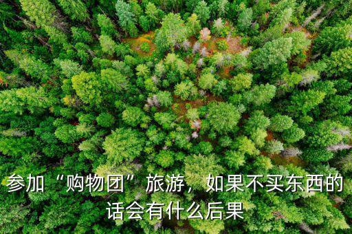 參加“購物團”旅游，如果不買東西的話會有什么后果