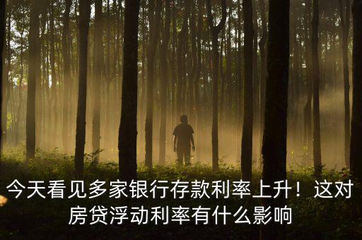 今天看見多家銀行存款利率上升！這對房貸浮動利率有什么影響