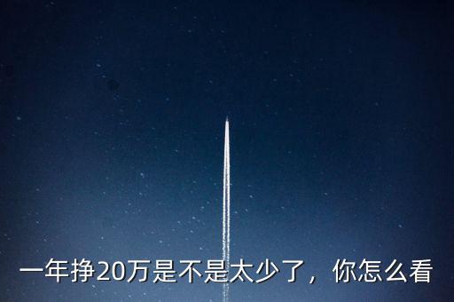 一年掙20萬是不是太少了，你怎么看