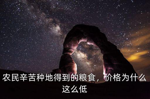 農(nóng)民辛苦種地得到的糧食，價格為什么這么低
