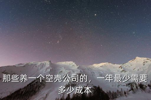 那些養(yǎng)一個(gè)空殼公司的，一年最少需要多少成本