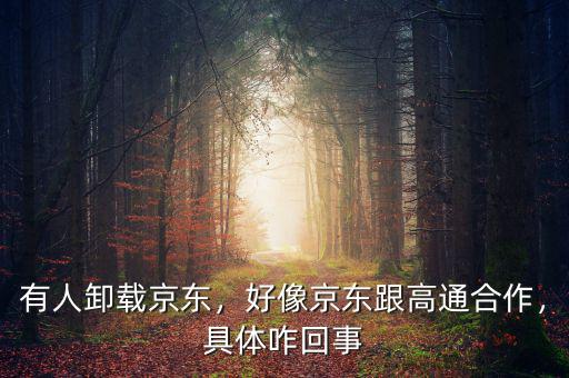 有人卸載京東，好像京東跟高通合作，具體咋回事