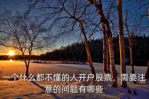 一個(gè)什么都不懂的人開戶股票，需要注意的問題有哪些