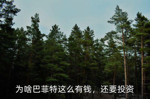 為啥巴菲特這么有錢，還要投資