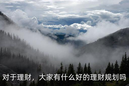 對(duì)于理財(cái)，大家有什么好的理財(cái)規(guī)劃嗎