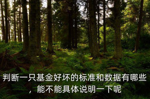 判斷一只基金好壞的標(biāo)準(zhǔn)和數(shù)據(jù)有哪些，能不能具體說明一下呢