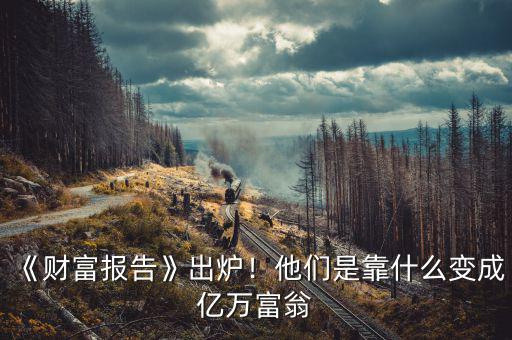 《財(cái)富報(bào)告》出爐！他們是靠什么變成億萬(wàn)富翁