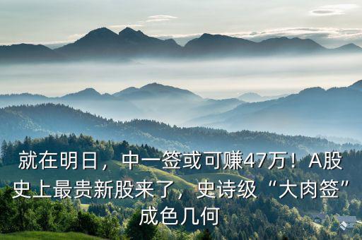 就在明日，中一簽或可賺47萬(wàn)！A股史上最貴新股來(lái)了，史詩(shī)級(jí)“大肉簽”成色幾何
