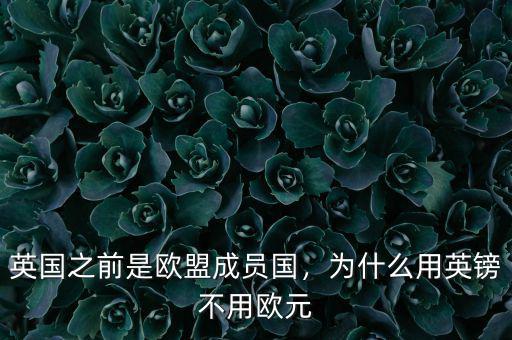 英國之前是歐盟成員國，為什么用英鎊不用歐元
