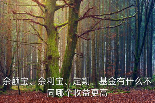 余額寶、余利寶、定期、基金有什么不同哪個(gè)收益更高