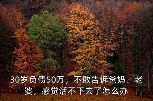 30歲負(fù)債50萬，不敢告訴爸媽、老婆，感覺活不下去了怎么辦